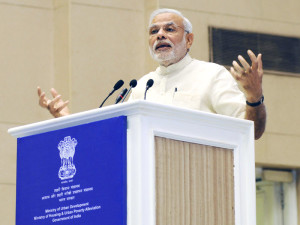 The Prime Minister, Shri Narendra Modi addressing at the launching ceremony of the Smart Cities Mission, Atal Mission for Rejuvenation and Urban Transformation (AMRUT) and Housing for All Mission, in New Delhi on June 25, 2015.