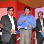 Mr Vinit Goenka, Chairman AIM-IT presenting OVSM policy document to honourable Rail Minister Shri Suresh Prabhu