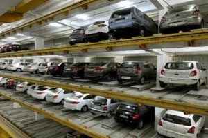 multi-level robotic car park